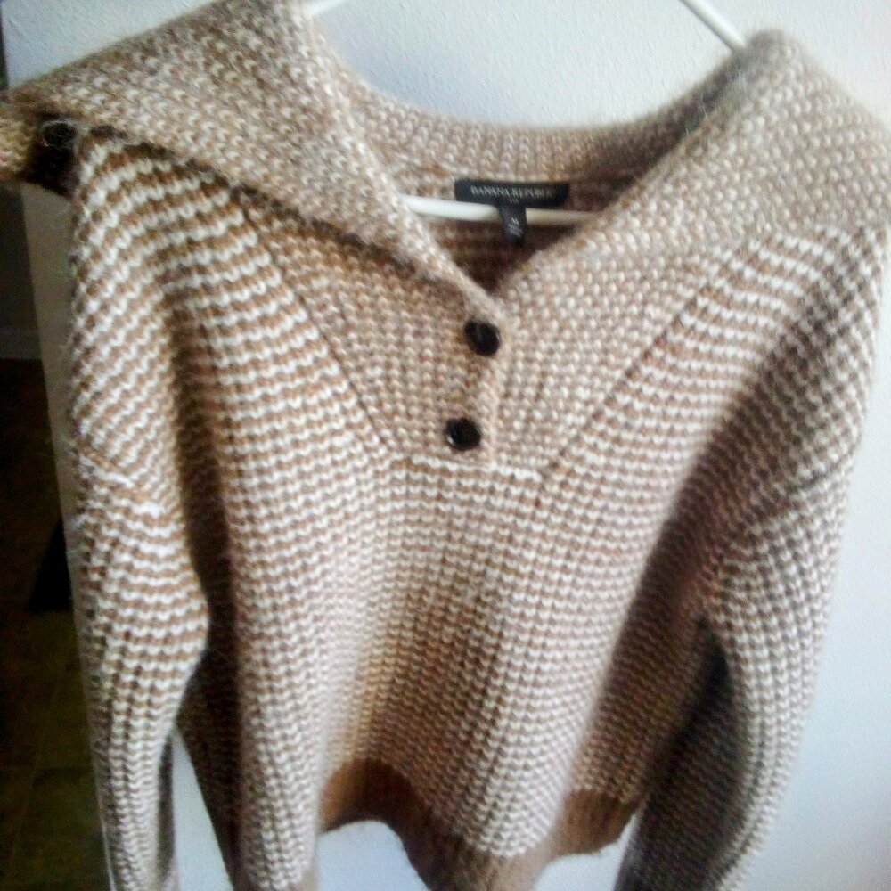 Banana Republic wool butterfly collar button up sweater